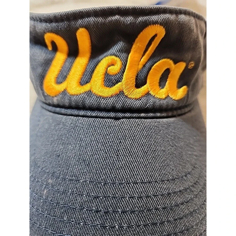 VINTAGE Adidas UCLA‎ University California Los Angeles Visor Hat Script Navy